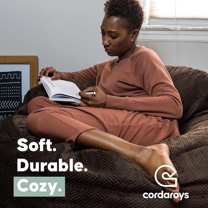 CordaRoy's NEST Gaming Bean Bag Chair-Convertible Bean Bag Chair -Washable Chenille Cover with Pockets for Remote, Controllers-for Living Room,Basement-Full Size-Moss|Made in The USA