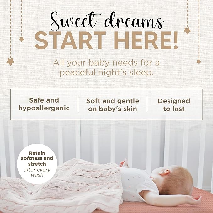 Pack and Play Sheets Fitted - Portable Mini Crib Mattress Sheet for Boys & Girls - Soft Jersey Cotton Playard Sheets - Play Yard Mattress Cover - Fits Most Pack n Play - Safe and Snug for Baby 2 Pack
