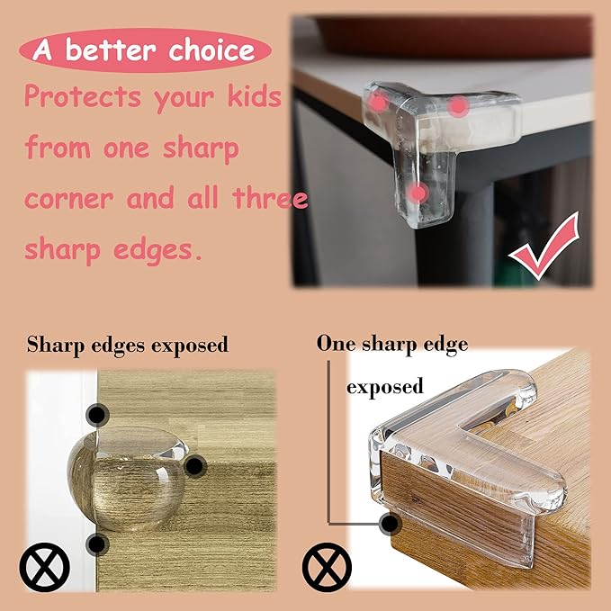 12Pcs Small(Length: 1.4inch) Silicone Corner Protector Baby Proofing,Table Corner Protectors for Baby,Strong Adhesive T Shaped Baby Head Protector Table Corner Protectors for Furniture (12)