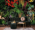 Green Leaf Wallpaper Mural Tropical Botanical Leaves Wall Murals for Bedroom Living Room (Not Self-Adhesive)