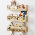 Nursery Floating Shelves for Wall,3-Pack Scalloped Wall-Mounted Nursery Book Shelves,Hanging Shelves for Bedroom,Living Room,Bathroom,Kitchen and Home Decor