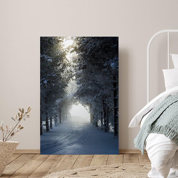 SIGNWIN Canvas Wall Art Woodland Nursery Decor Winter Trees Cool Dramatic Forest Multicolor Nature Photography Rustic - 12x18 inches