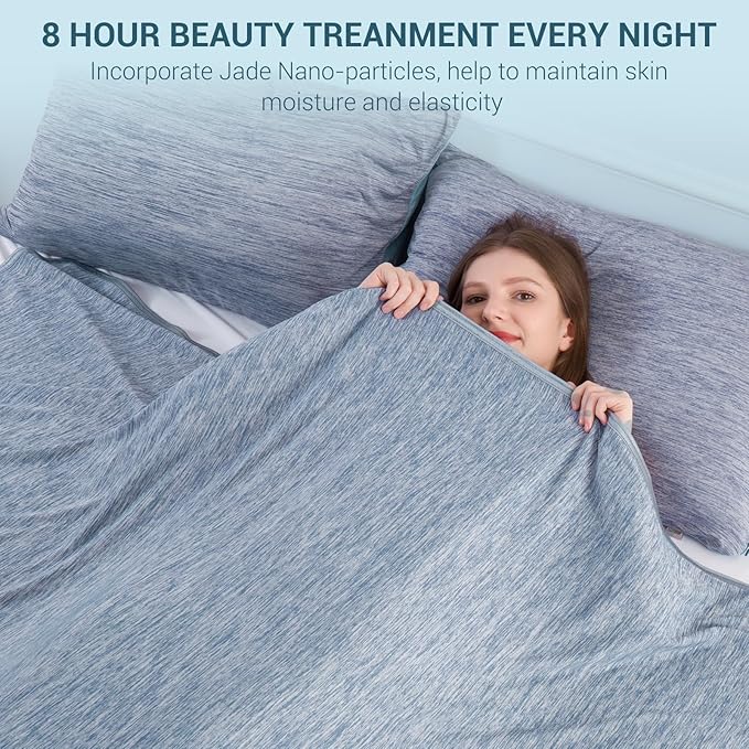 Elegear Revolutionary Cooling Blanket King Absorbs Heat to Keep Body Cool for Night Sweats, Arc-Chill 3.0 Cool Fiber Q-Max>0.5 for Hot Sleepers, Lightweight Summer Cold Blankets for Sleeping, Blue