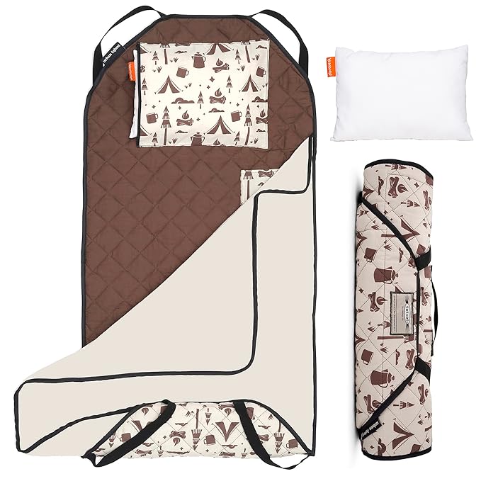 Personalized Tot Cot Kids Nap Mat - Toddler Preschool Daycare Bedding Cover with Blanket and Pillow - Ages 2 Yrs to 5 Yrs