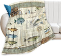 Tijuboni Fishing Throw Blanket Cabin Fishing Gifts for Men Boys Women Girls Adults Kids Soft Flannel Fleece Blanket for Couch Sofa Bed Home Decor 60"x80"