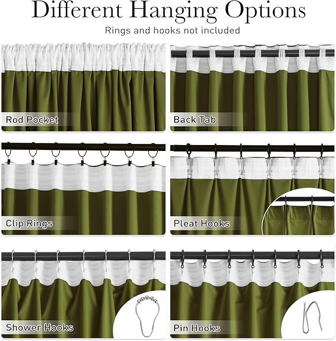 StangH Olive Green Curtains 90 inch Length Soft Velvet Privacy Assured Window Drapes for Nursery Bedroom Heavy Thermal Insulated Panels for Living Room, W52 x L90, 2 Panels