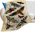 Moths Blanket Throws Moth Gifts Moths Lovers Throw Blanket for Women Men Kids Adults Soft Warm Cozy Fleece Blanket for Couch Sofa Bed 80"x60"