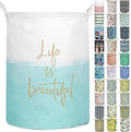 Merdes 19.7’’ Waterproof Foldable Laundry Hamper, Dirty Clothes Laundry Basket, Linen Bin Storage Organizer for Toy Collection (Life Blue)