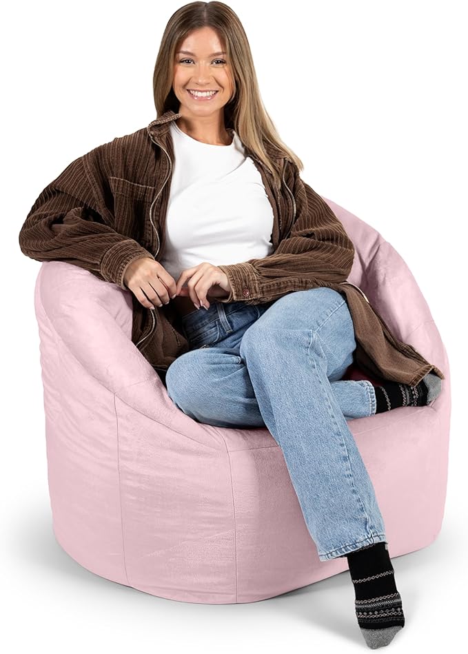 Big Joe Milano Plush Desert Rose Beanbag Chair