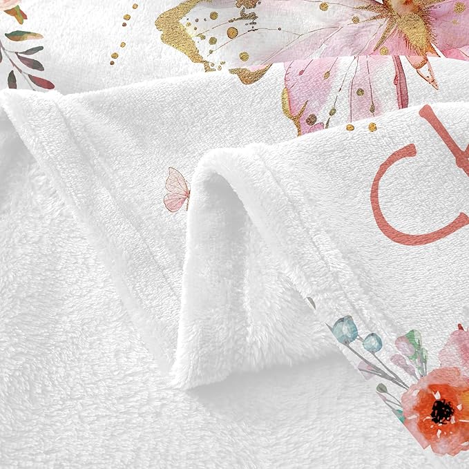 Ships Next Day, Personalized Baby Blankets, Custom Baby Blanket with Name for Girls,Gift for Chrismas Birthday Memorial Day, Customized Flannel Blanket for Kids Adults 40"X50"
