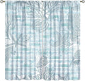 Starfish Curtains，Starfish and Seashells Coastal Curtain Ocean Themed Underwater Marine Decor Waterproof Fabric Curtain Set 2 Panels,84x84 Inches