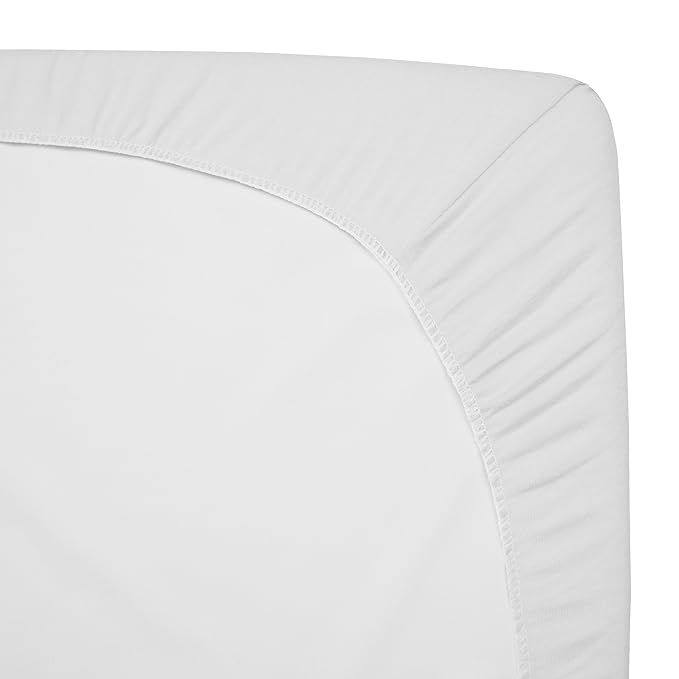 American Baby Company 2 Pack Printed 100% Natural Cotton Jersey Knit Fitted Portable/Mini-Crib Sheet, Gray Star and White, Soft Breathable, for Boys and Girls