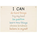 Education Rectangular Banner Flag Wall Decor Gift for Baby Boy Girl Kids,Classroom Nursery Bedroom Dorm Reading Room Decor-I Can Do Hard Things-Positive Affirmations Quotes-Birthday Christmas Gift