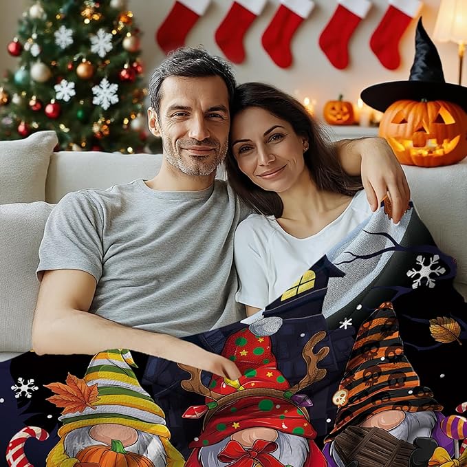 Christmas Blanket, Christmas Throw Blanket for Sofa Couch Room Bed, Xmas Gifts for Women Men Daughter Son Kids, Gifts for Thanksgiving, Pumpkin Gift, 60"x80"