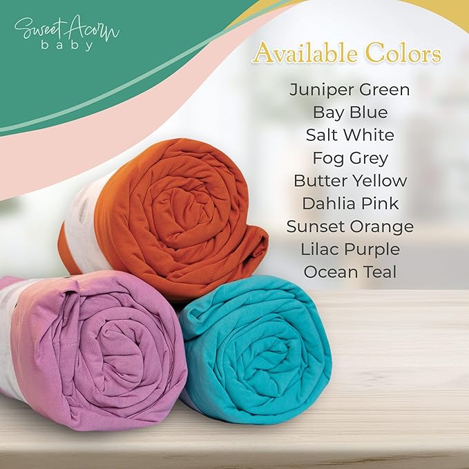 3 Piece Toddler Bedding Sets - Organic Cotton Jersey Knit - Fits Convertible Cribs and Mattresses - 9" x 28" x 52" - Sunset Orange