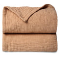 Lulu moon Muslin Baby Blanket Quilt - Crib Blanket for Toddlers 47"× 47" Caramel
