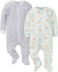 Gerber baby-girls Baby Unisex 2-pack 2-way Zip Textured Sleep 'N Play
