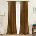 StangH Gold Brown Curtains for Bedroom Luxury Soft Velvet Room Darkening Thermal Insulated Drapes for Living Room Privacy Doorway Sliding Door Panels, W42 x L90, 2 Panels