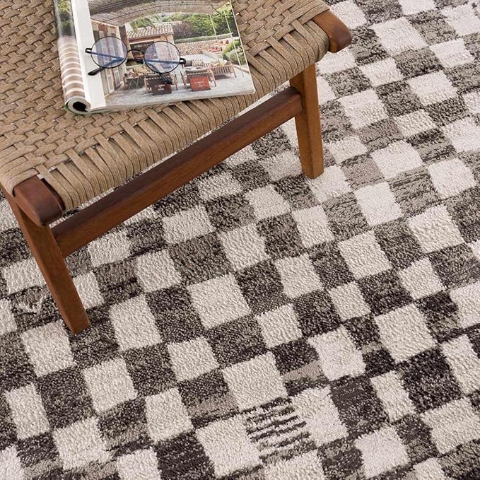 Hauteloom Benjy Living Room, Bedroom Area Rug - Contemporary - Cream, Charcoal - 2' x 3'