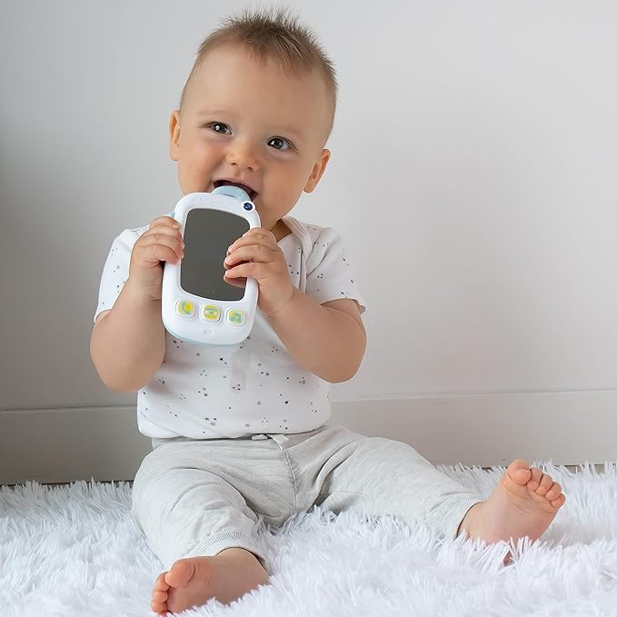 Baby Selfie Toy Phone with Easy-Press Buttons & Light-up Mirror - 9+ Month Old Baby Phone - Musical Toys for Tummy Time