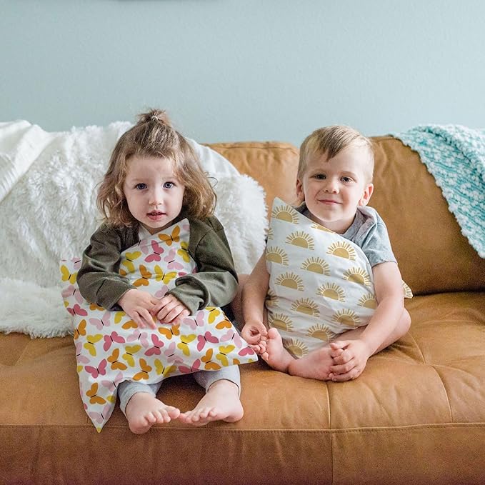 Little Sleepy Head Youth Pillow with Pillowcase 16x22, Soft Jumbo Toddler Pillow, Hypoallergenic Pillow Case - Best Kids Pillows for Sleeping, Perfect Kids Travel Pillows (Butterflies)
