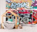 XMPMBM-Graffiti Art backsplash Large Decorative Wallpaper Bedroom Bathroom Nursery Room Wall Mural- W 132" X H 92"（93 Square Foot）