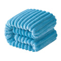NTBAY Flannel Fuzzy Toddler Blanket, Fluffy Warm and Lightweight Reversible Stripes Design Baby Plush Blanket, 30x40 Inches, Blue