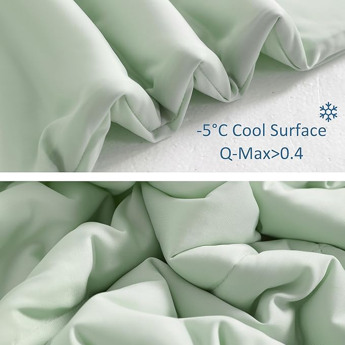 NTBAY Cooling Blanket Twin, 68x90 Inches - Lightweight Summer Bed Blanket for Hot Sleepers, Japanese Double-Sided Q-Max 0.45 Cooling Fabric, Mint Green