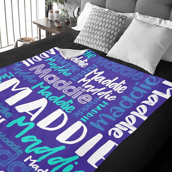 Dr.TOUGH Personalized Blankets with Name Customized Baby Blankets for Girls Boys Adults Monogrammed Blankets and Throws Christmas Birthday Mothers Fathers Valentines Day Gift (Pink-Blue,30''×40'')