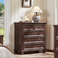 Farmhouse 5 Drawer Dresser for Bedroom, 32.6 Inch Tall Vintage Chest of Drawers, Mid-Century Small Dressers w/Square Solid Wood Legs, Rustic Storage Organizer for Living Room, Walnut