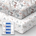 Pack and Play Sheets Fitted, Ultra Soft Mini Crib Sheets Girl, Pink Pack N Play Mattress Sheets Hypoallergenic and Soothing, Premium Jersey Playard Sheets, Safari Sea Animals, 2 Pack