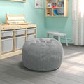 EMMA + OLIVER Daisy Sherpa Bean Bag Chair, Classic Refillable Bean Bag Chair for Kids and Teens, Small, Gray