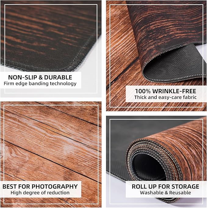 Kate Photography Foor Mats Brown Wood Printed Floor Mats Rubber Floor Mat Newborn Photography Drops Photo Studio Props 5x4ft
