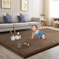 Baby Play Mat for Floor Tummy Time Mat Nursery Muscle Area Rug Playroom Rug Tatami 65"*50" Memory Foam 1.3" Thick Crawling For Babies,Toddlers, Infants, Kids,Floor,Coffee
