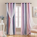 XiDi Curtains for Girls Bedroom Kids Room Unicorn Princess Theme Home Decor 72 inches Length Grey/Pink/Purple, W52 X L72 2 Panels