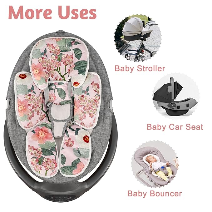 TANOFAR Infant Car Seat Head Support, Soft Baby Carseat Head & Body Support, Flower Baby Car Seat Insert Cushion for Newborn Boys