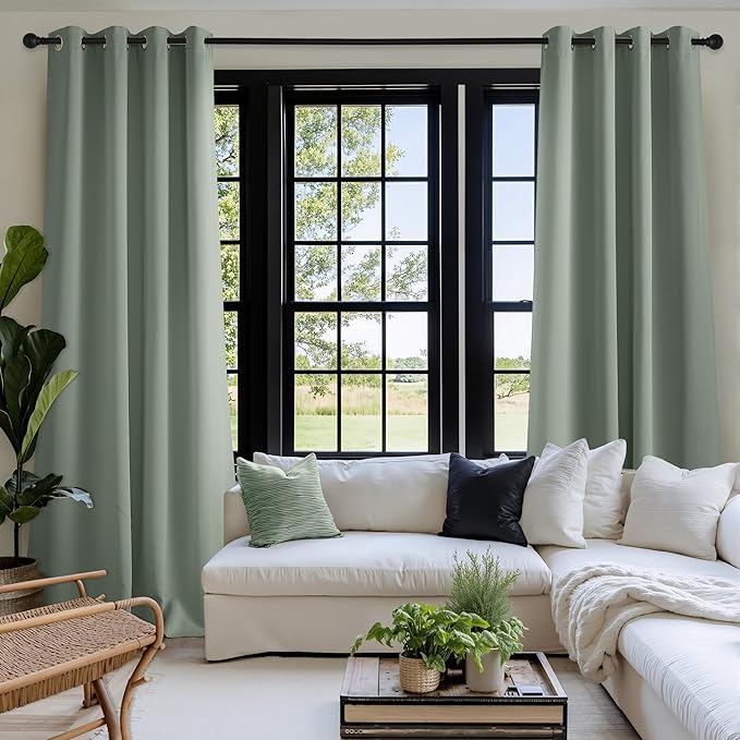 NICETOWN Blush Pink Room Darkening Curtains 45 Inches Long 2 Panels for Girls Room, Bedroom, Nursery Thermal Insulated Blackout Drapes Solid Grommet Noise Reducing Window Curtains, W40