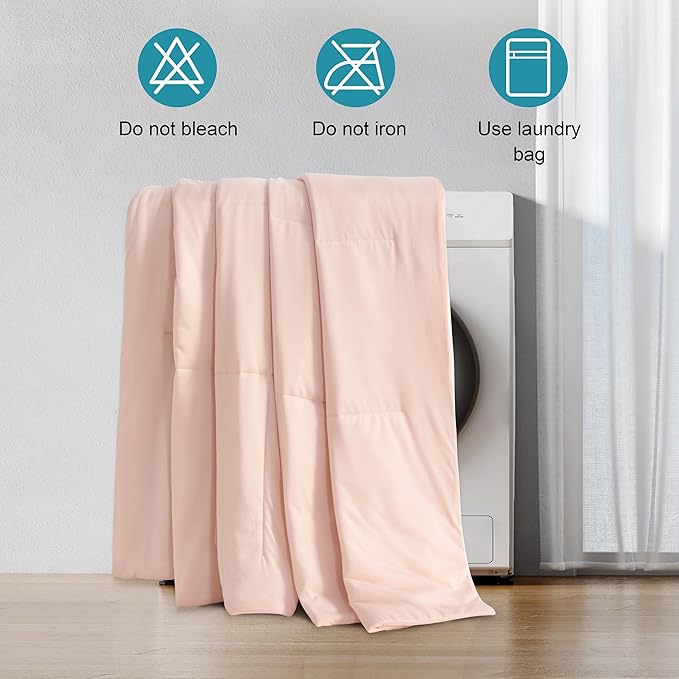 NTBAY Cooling Blanket Twin, 68x90 Inches - Lightweight Summer Bed Blanket for Hot Sleepers, Japanese Double-Sided Q-Max 0.45 Cooling Fabric, Coral Pink