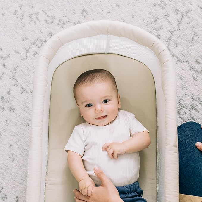Baby Delight Snuggle Nest Bassinet, Portable Baby Bed, for Infants 0 – 5 Months, Organic Oat