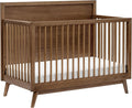 babyletto Palma 4-in-1 Convertible Crib with Toddler Bed Conversion Kit in Natural Walnut, Greenguard Gold Certified