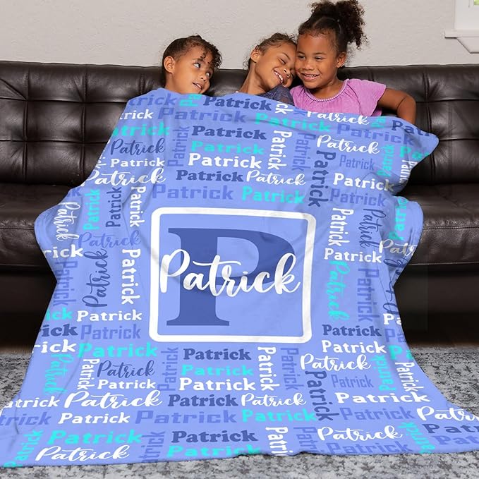 Dr.TOUGH Name Blanket Personalized Blanket for Adult Kids Flannel Customized Personalized Blankets and Throws