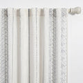 MEETSKY Boho Curtains Geometric Semi-Sheer Cotton Curtains 2 Panels Back Tab Curtains 63 Inches Long Light Filtering Printed Window Drapes for Living Room Home Decorative Drapes for Bedroom