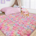Soft Fluffy Area Rug 8x10 Plush Rainbow Rugs for Girls Bedroom Shaggy Carpet Kawaii Unicorn Rug for Living Room Fuzzy Nursery Rug for Baby's Toddler's Room Cute Colorful Room Decor for Kids