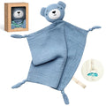 Momcozy Bear Loveys for Babies with Cotton - Soft Security Blanket for Boy or Girl for Self-Soothing On-The-Go-Portable & Anti-Drop Design - Newborn Gift，Must Have（Blue 14 inch）