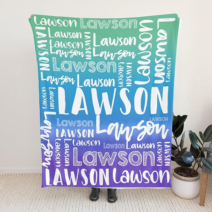 Dr.TOUGH Personalized Blankets with Name Customized Baby Blankets for Girls Boys Adults Monogrammed Blankets and Throws Christmas Birthday Mothers Valentines Day Gift (Z-Colorful 07, 50''×60'')