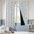 jinchan Blackout Nursery Curtains 72 Inches Long, Bunny Woodland Toile Curtains Blue on Beige Animal Printed Drapes for Bedroom Rod Pocket Thermal Insulated Farmhouse Window Treatment 2 Panels