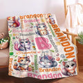 Personalized Custom Cat Blanket Gifts for Kids Boys Girls with Name - Customized Cat Super Soft Lightweight Flannel Sheets Decor for Crib Nap Couch - 60"x80" for Adult