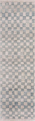 Hauteloom Benjy Hallway, Kitchen Runner Rug - Contemporary - Cream, Silver Blue - 2'7" x 10'
