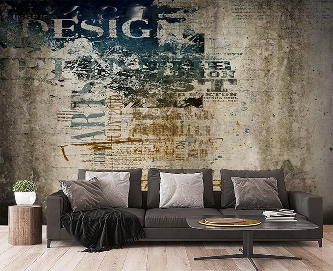 Retro Graffiti Wall Mural Wallpaper for Bedroom 103" x 69"