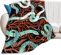 jerkboo Snake Blanket Throws Snake Gifts Snake Throw Blanket for Women Men Kids Adults Soft Warm Cozy Fleece Blanket for Couch Sofa Bed 60""x50""